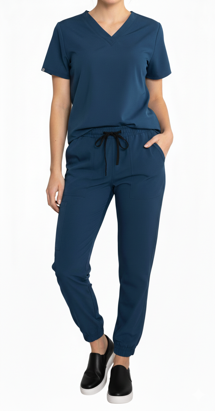 Spodnie Joggery morskie wiskoza