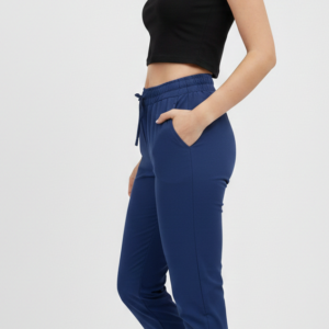 Spodnie cygaretki granatowe wiskoza