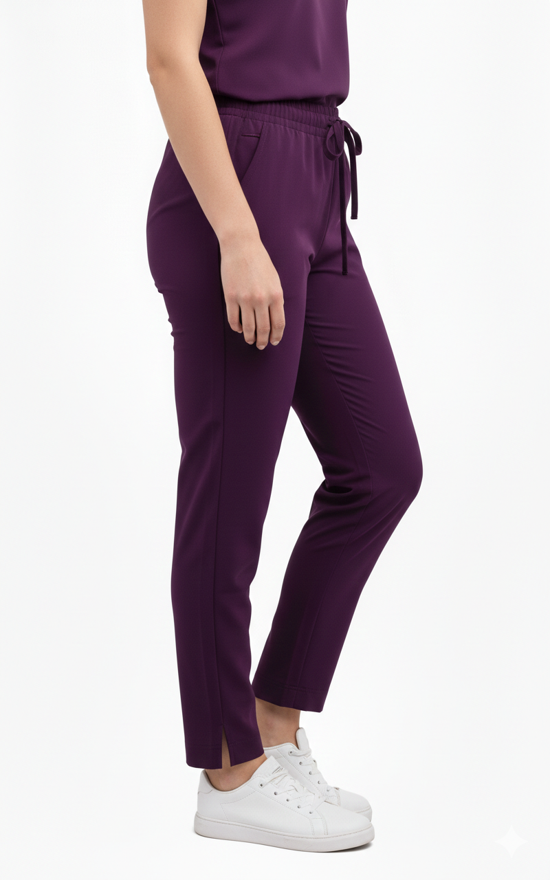 Spodnie cygaretki fiolet wiskoza - obrazek 2