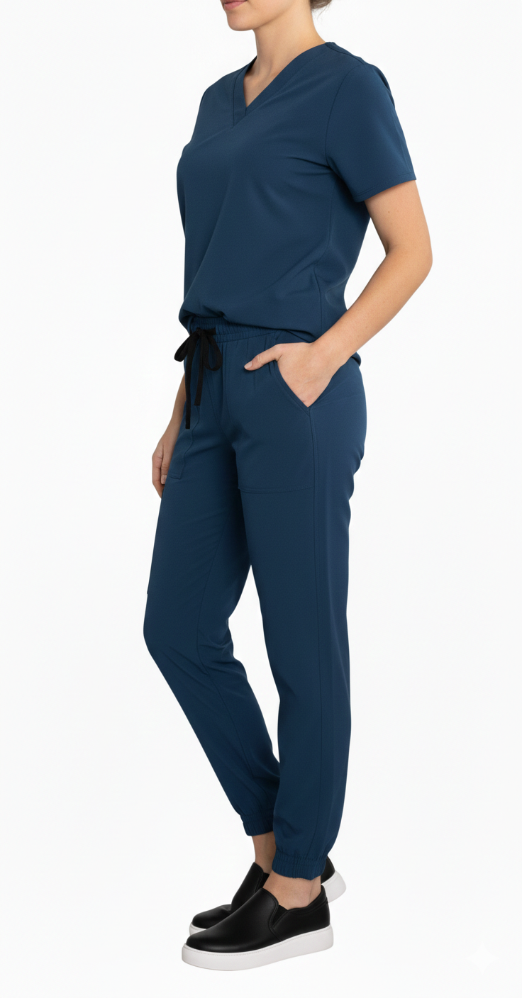 Spodnie Joggery morskie wiskoza - obrazek 2