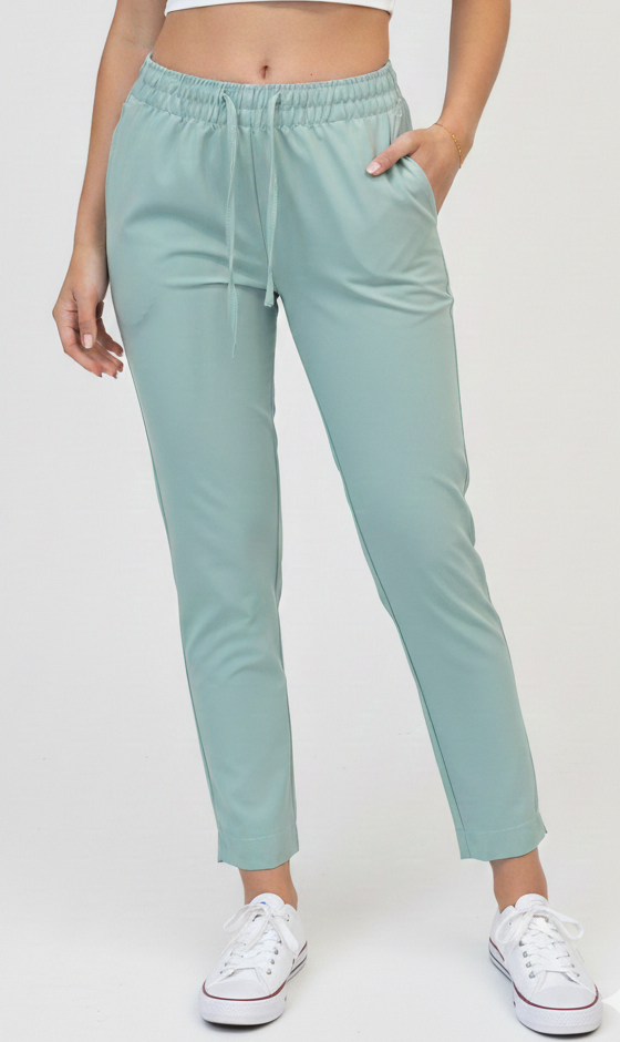 Spodnie cygaretki miętowe wiskoza