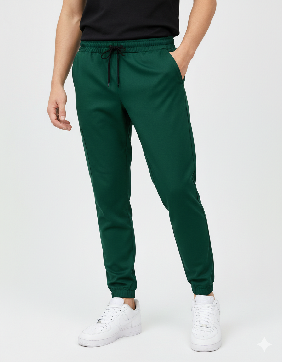 spodnie joggery zieleń butelka wiskoza