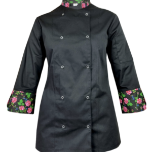 Bluza kucharska damska z rękawem 3/4 czarna