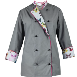 Bluza kucharska damska szara długi rękaw