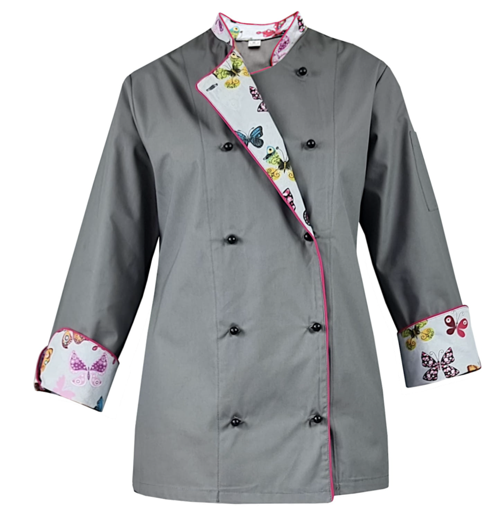 Bluza kucharska damska szara długi rękaw