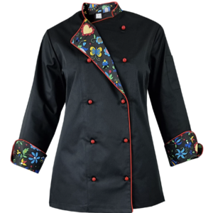 Bluza kucharska damska czarna długi rękaw