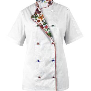 Bluza kucharska damska biała krótki rękaw