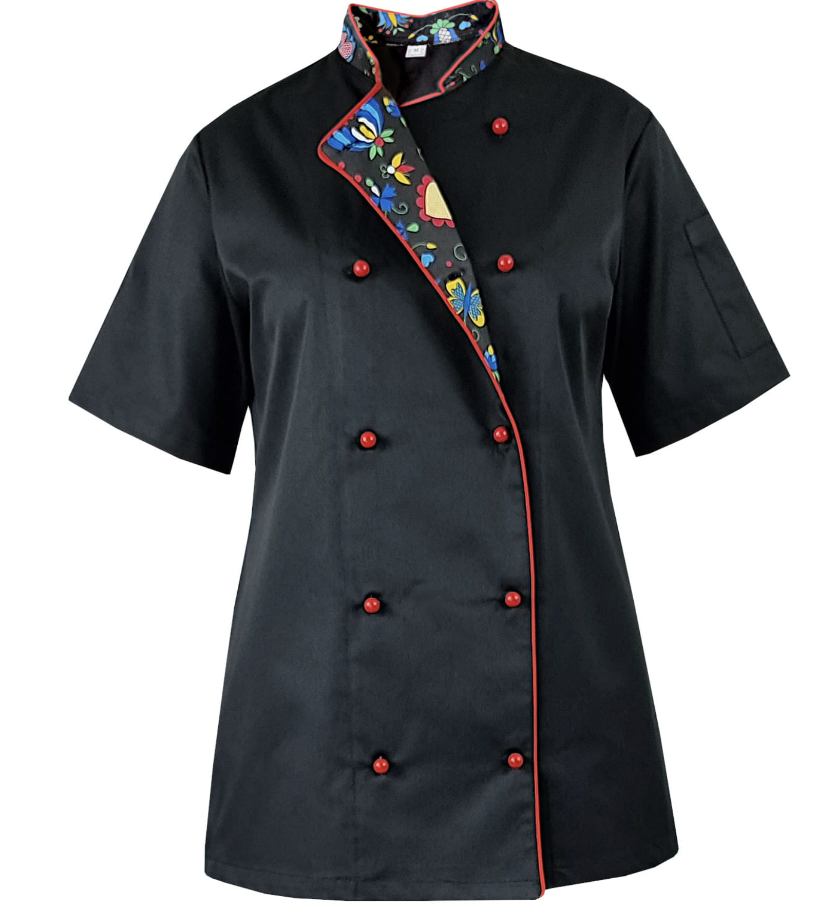 Bluza kucharska damska czarna krótki rękaw