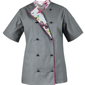 Bluza kucharska damska szara krótki rękaw